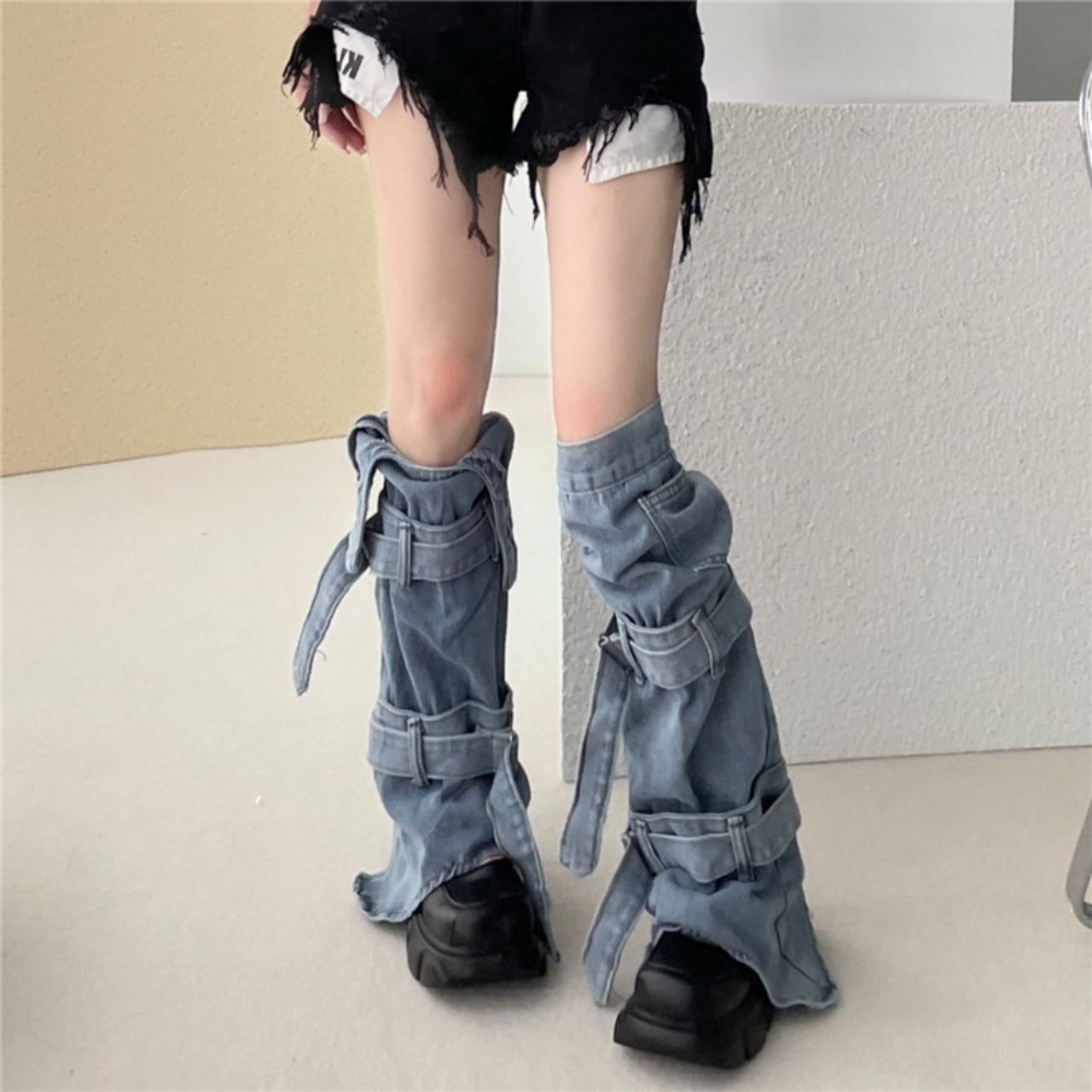 Denim leg warmers D0077