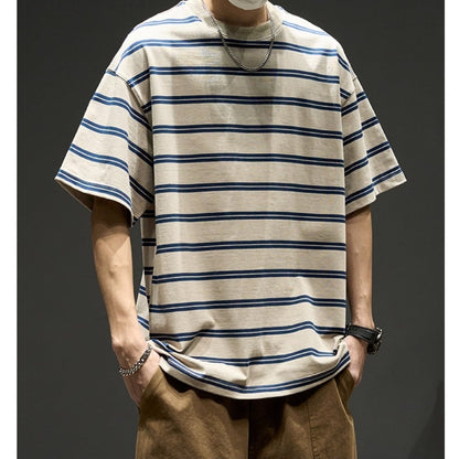 Round neck border T-shirt HL2575