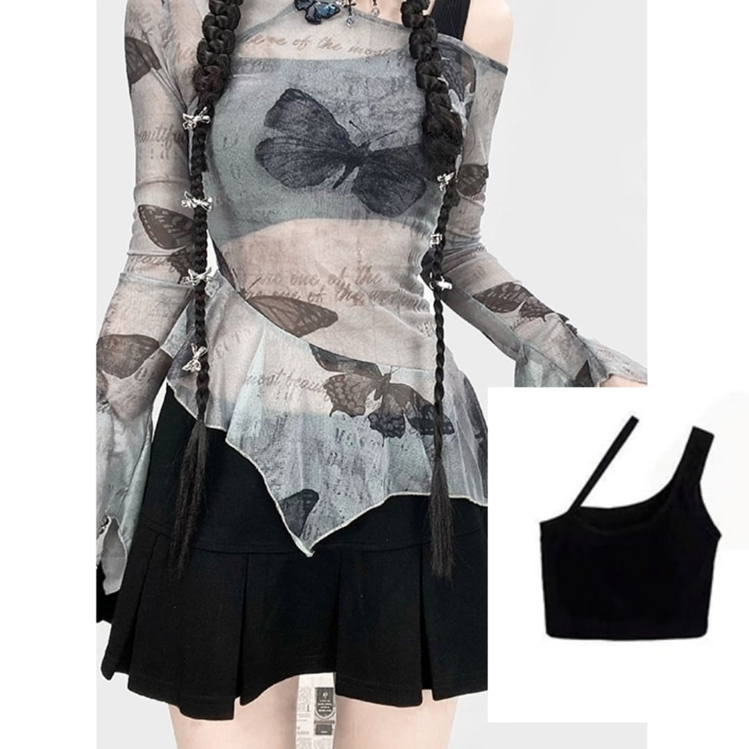 Butterfly mesh tops & innerwear E7025