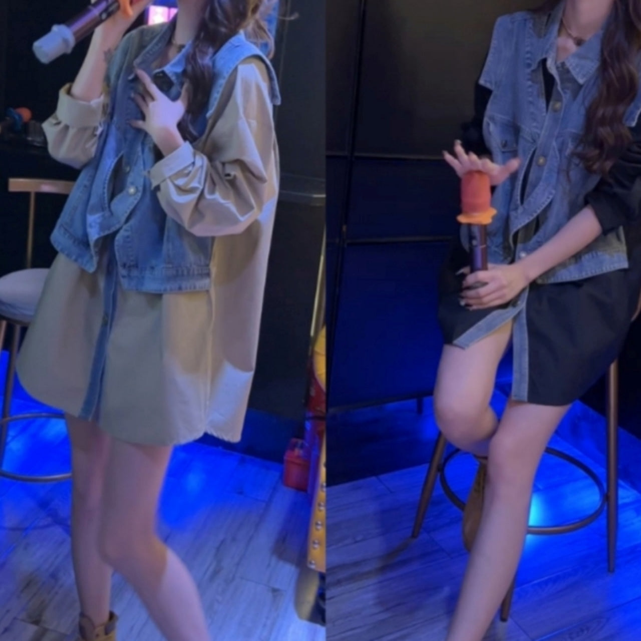 Fake layered shirt D0098