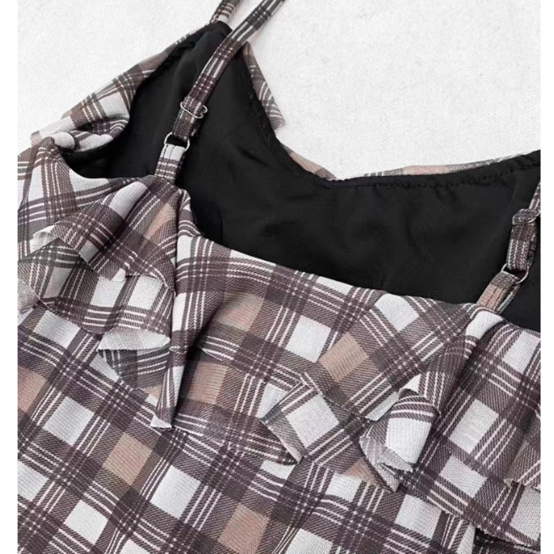 Asymmetric camisole tops E7017