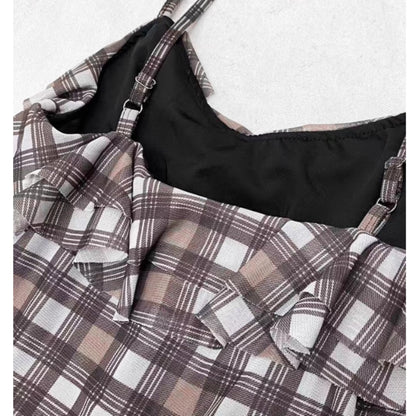 Asymmetric camisole tops E7017