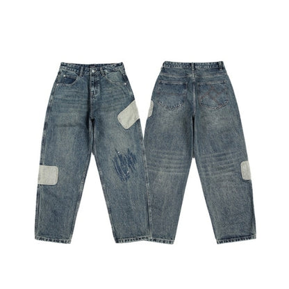 Denim applique jeans D0094