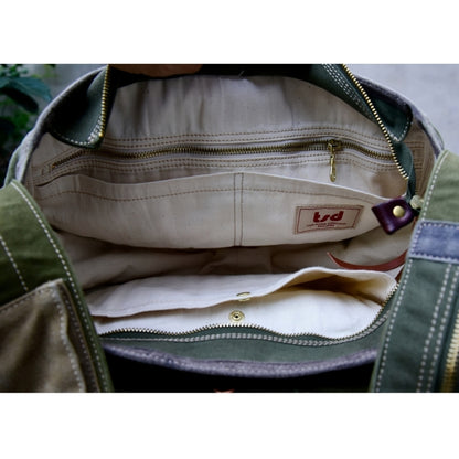 Patchwork Denim Messenger Bag D0033