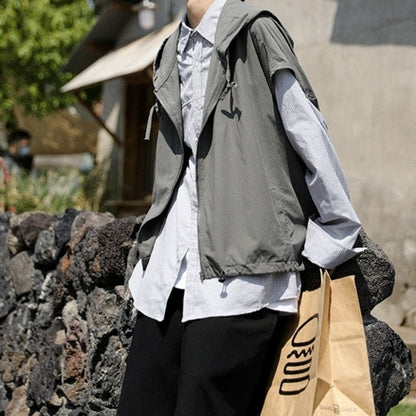 Zip-up vest with hood HL2557