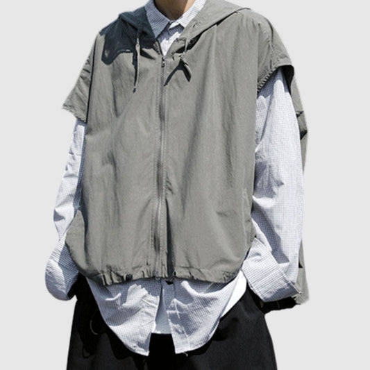 Zip-up vest with hood HL2557