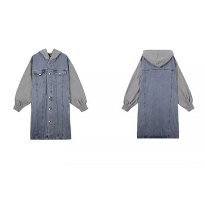 Hooded denim coat D0084