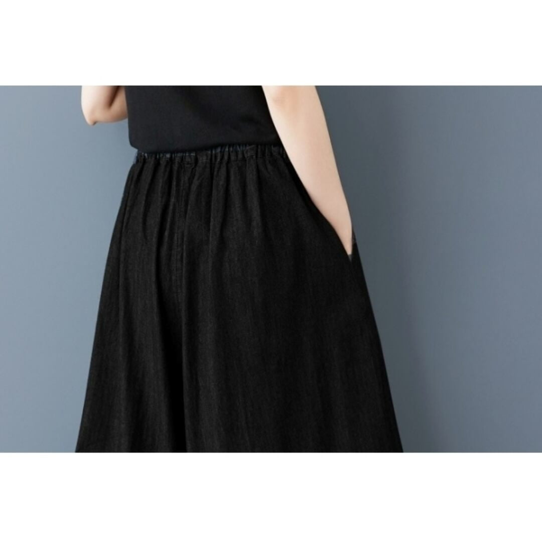 Flare wide denim pants D0021