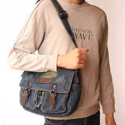 Retro Denim Messenger Bag D0042