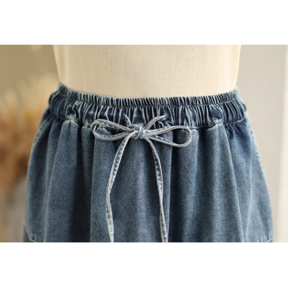 Patchwork denim skirt D0073