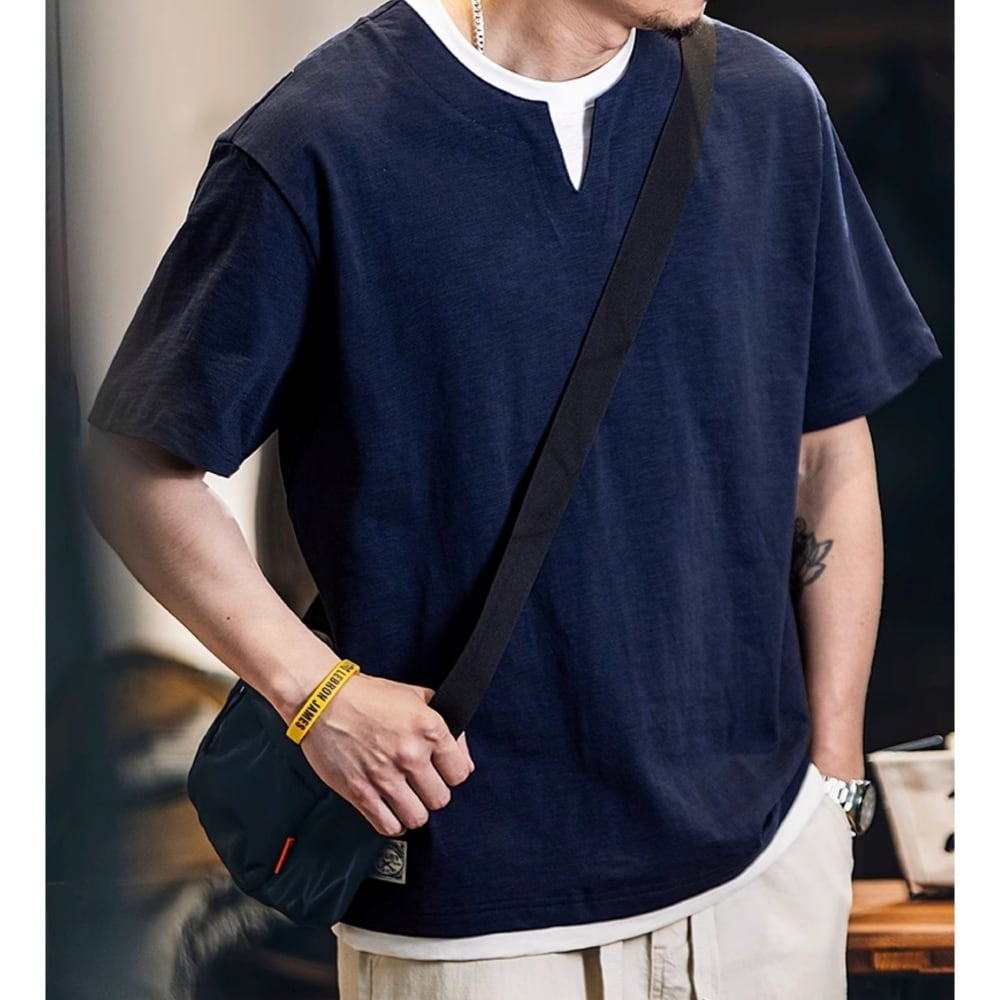 Faux layered casual tops HL2556