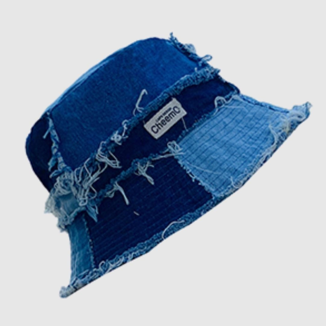 Patchwork denim bucket hat D0046