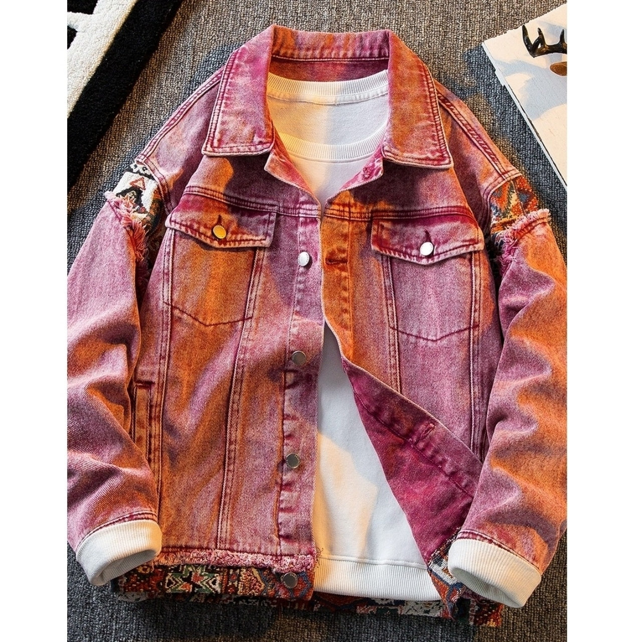 Retro ethnic denim jacket D0134