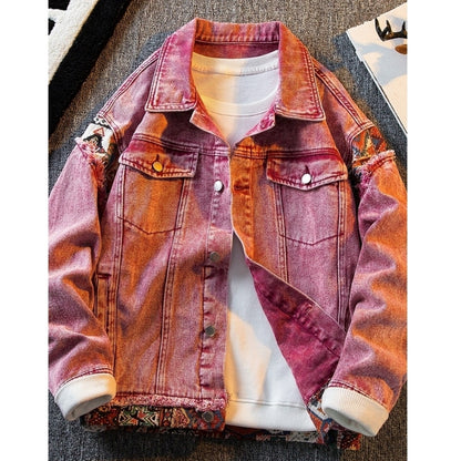 Retro ethnic denim jacket D0134