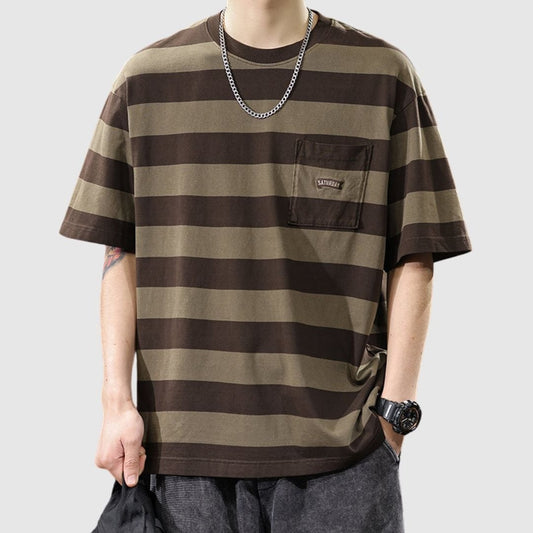 ポケットデザインボーダーTシャツ HL2578