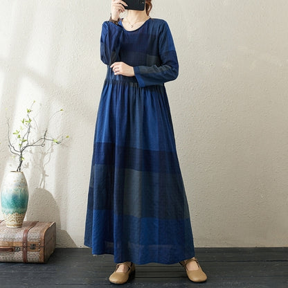 Blue grid one piece D0067