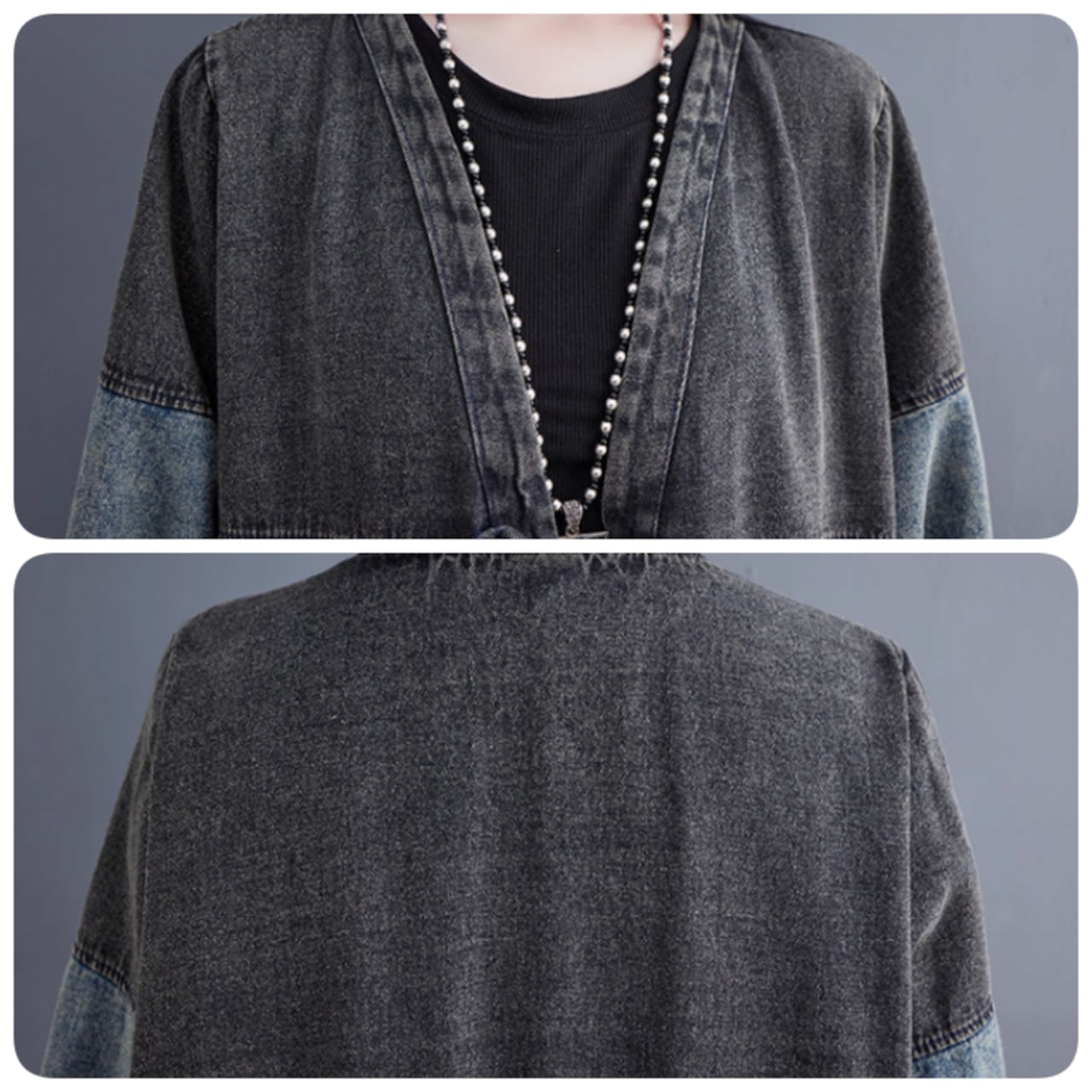 Denim long jacket D0079