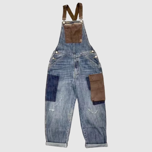 Multi-pocket denim overalls HL2445
