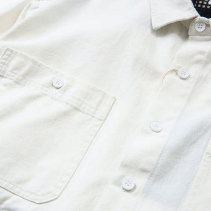 Patchwork white shirt HL2551