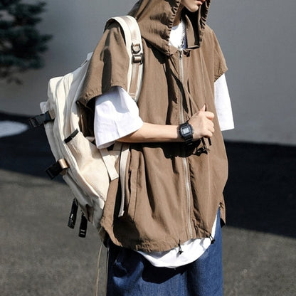 Zip-up vest with hood HL2557