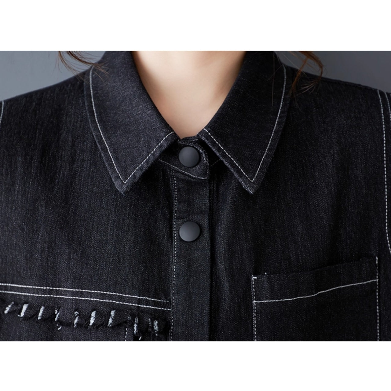 Sleeveless denim one piece D0066