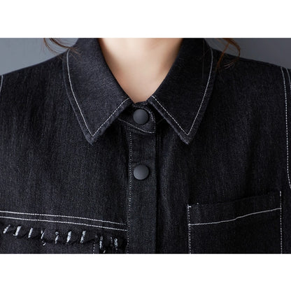 Sleeveless denim one piece D0066