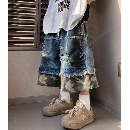 Wide leg cropped denim jeans D0099