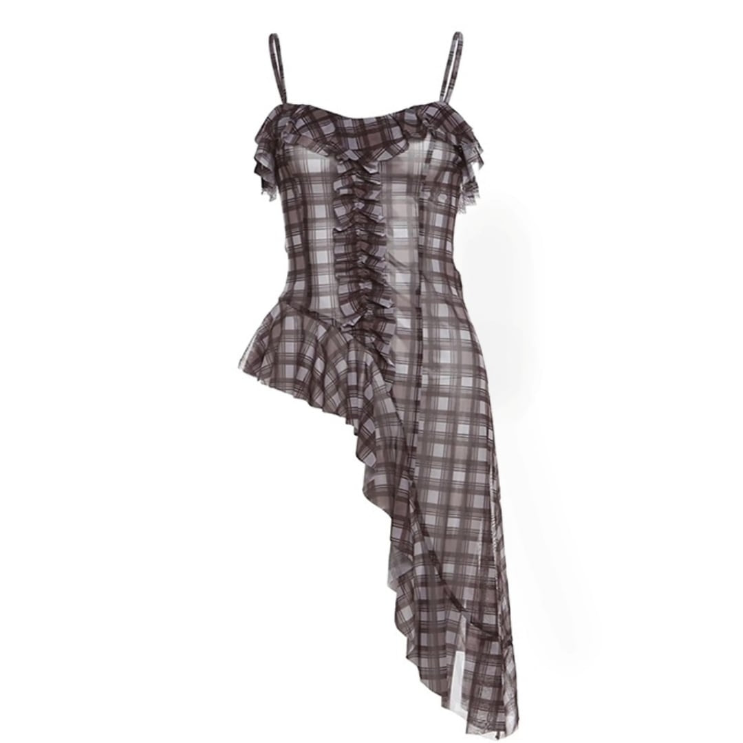 Asymmetric camisole tops E7017