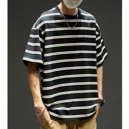 Round neck border T-shirt HL2575