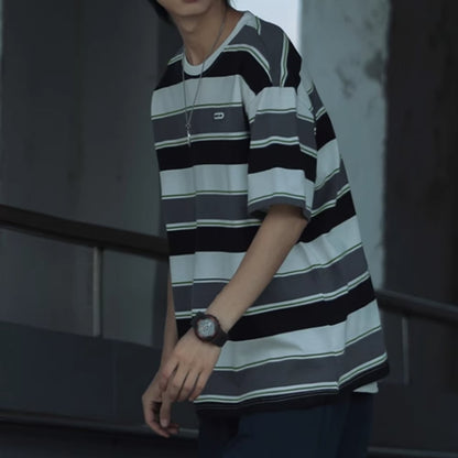 Round neck border T-shirt HL2580