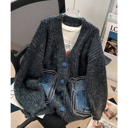 Denim pocket cardigan D0132