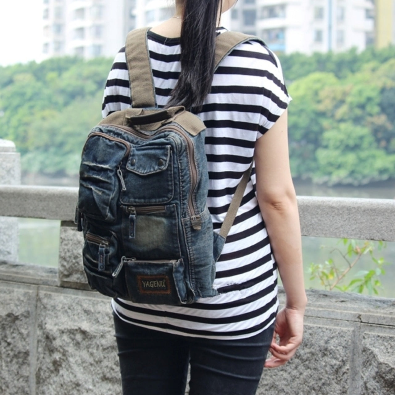 Retro Denim Backpack D0024