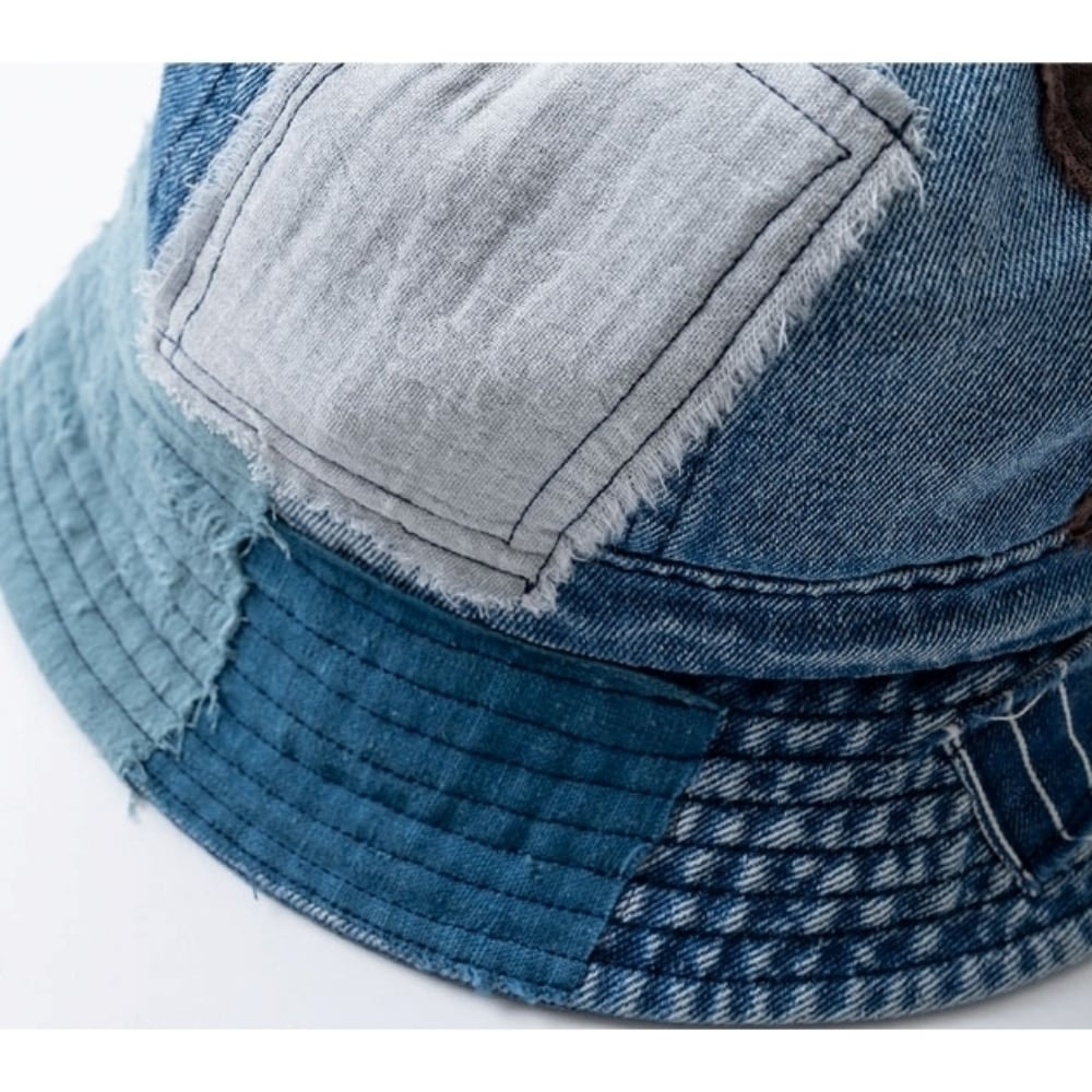 Patchwork denim hat HL2548