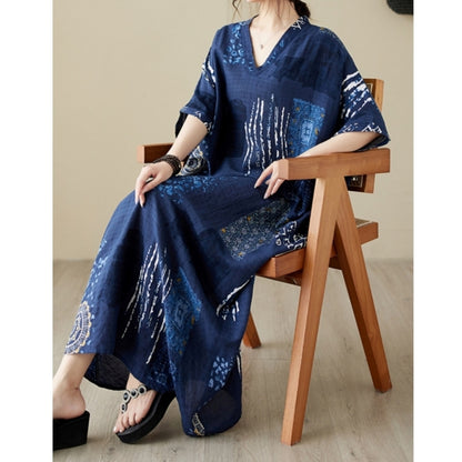 V neck long one piece D0065