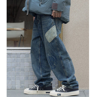 Denim applique jeans D0094