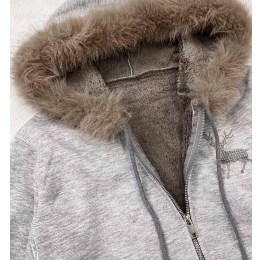 Fleece-lined hoodie E7040