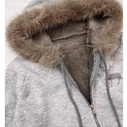 Fleece-lined hoodie E7040
