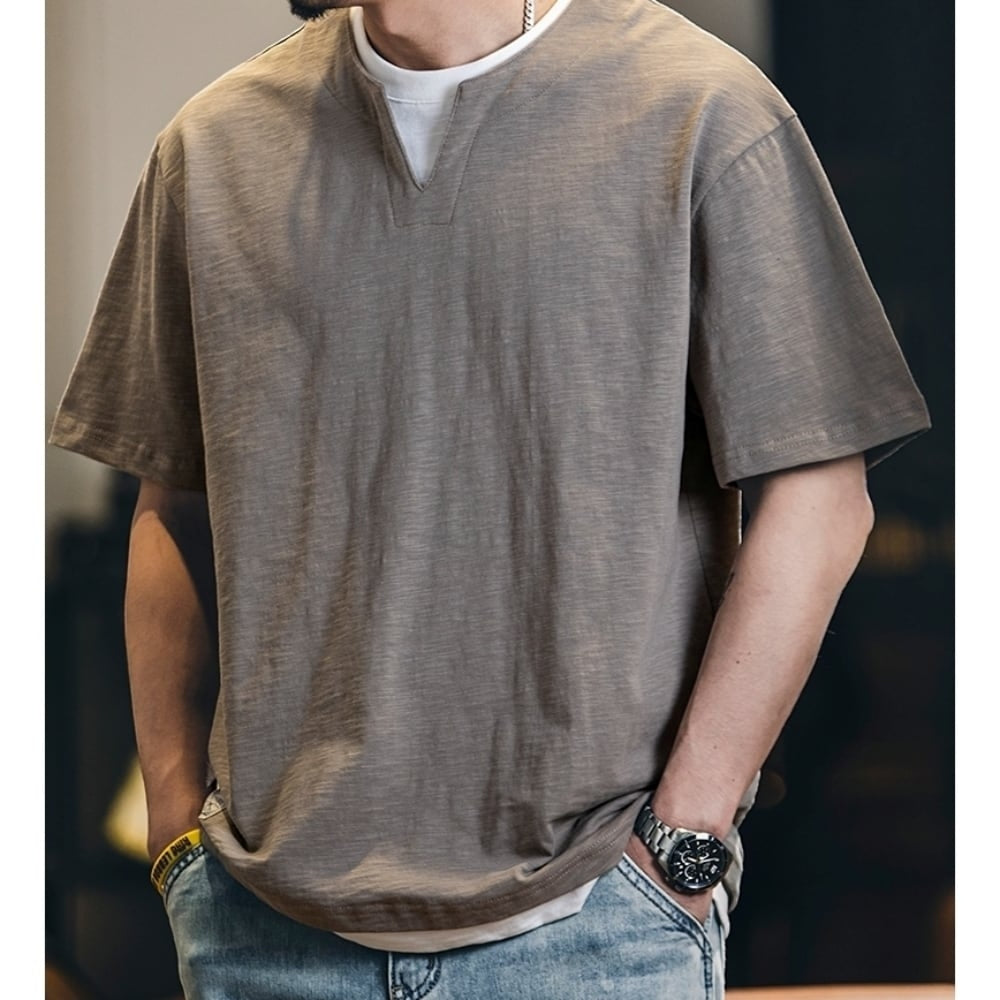 Faux layered casual tops HL2556