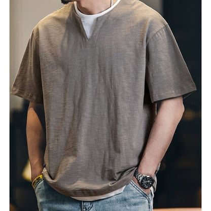 Faux layered casual tops HL2556