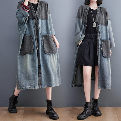 Denim long jacket D0079