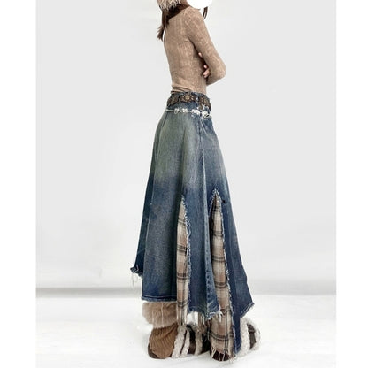 Irregular Hem Denim Skirt D0057