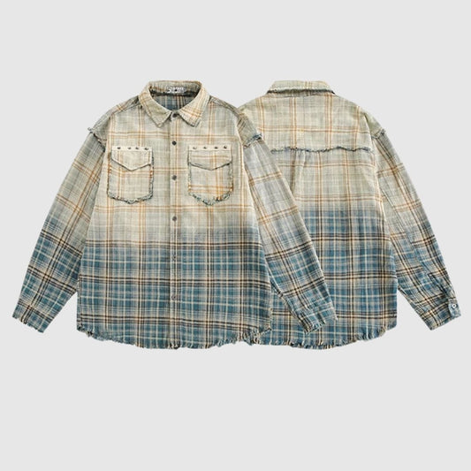 Gradient check shirt HL2415