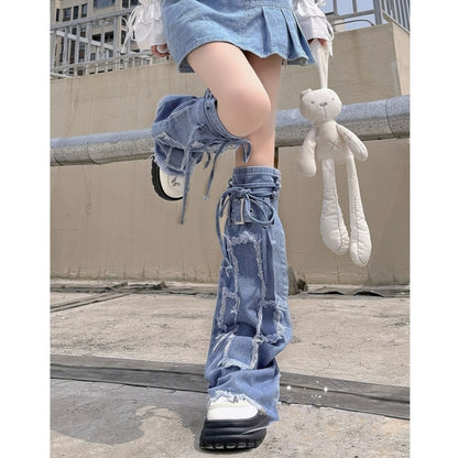 Denim leg warmers D0078