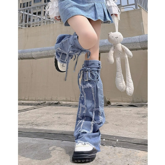 Denim leg warmers D0078