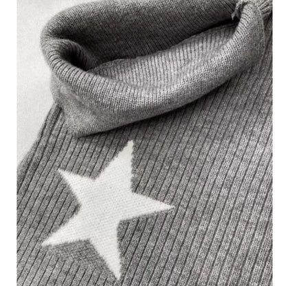 Irregular hem knit tops E7009