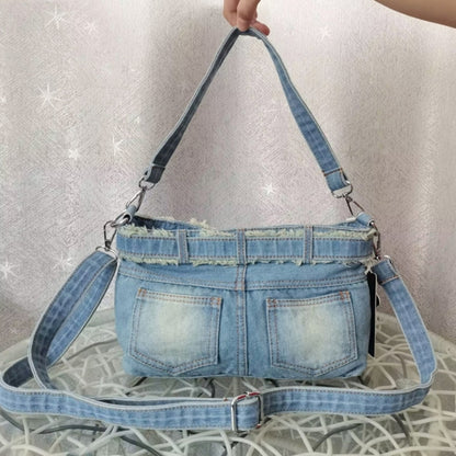 Belt Design Denim Bag D0041