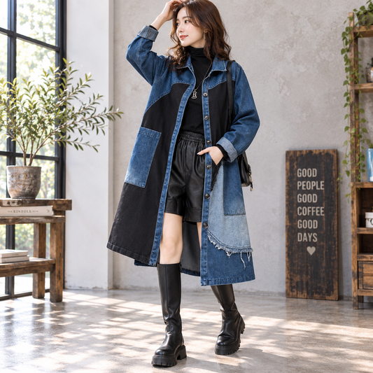 Unique denim coat D0090