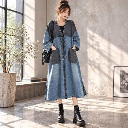 Denim long jacket D0079