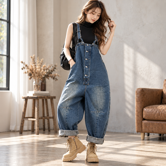 Retro Denim Overalls D0233