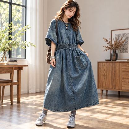 Long denim dress D0237
